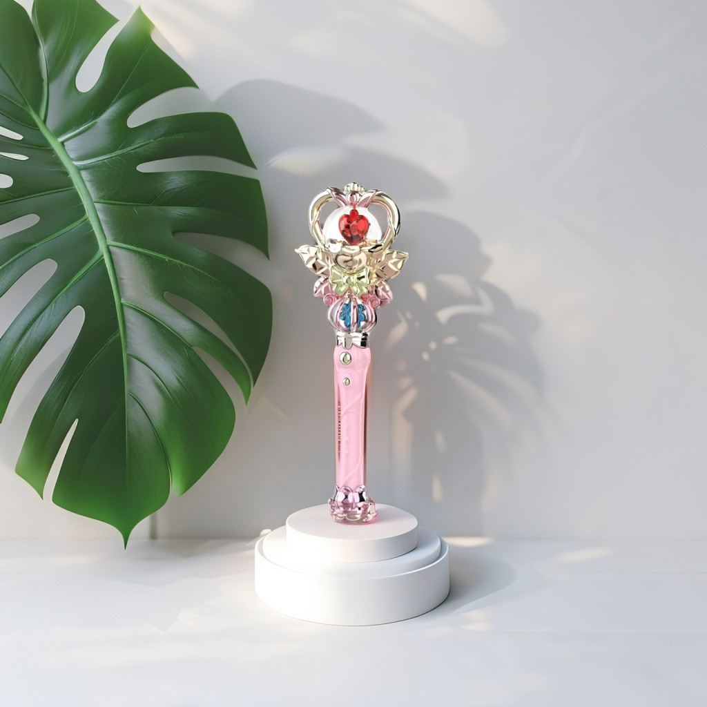 Light-Up Heart Magic Wand - Princess & Fairy Costume Dress Up Toy Pink Diamond NX15719.