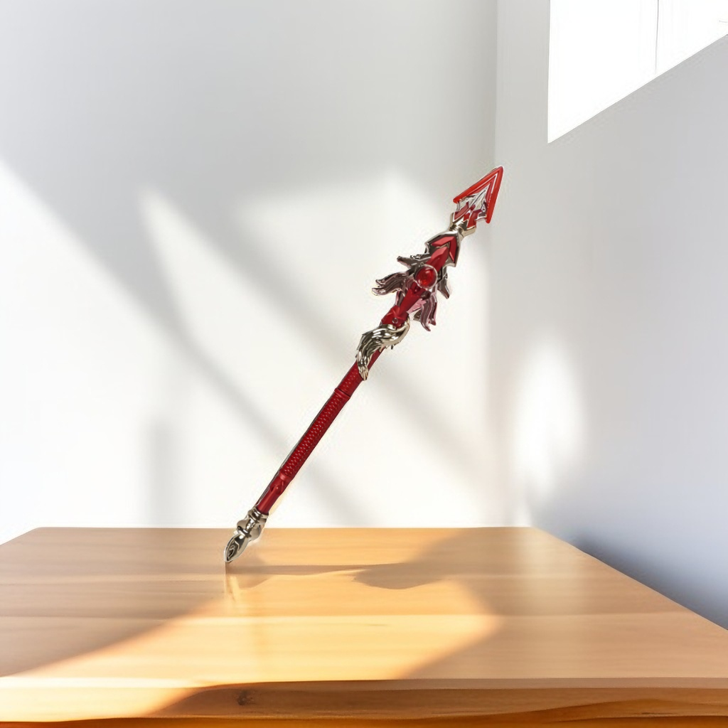 Red Crystal Miniature Staff or Spear Prop - Fire Element Collectible NX12494