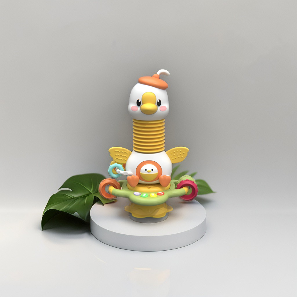 Multifunctional Baby Educational Learning Toy | Suction Cup Rotating Duck Sensory Activity Game for Infants NX15658