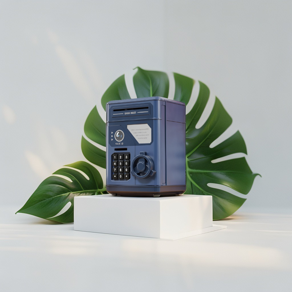 Blue - CashMate – Kids’ Piggy Bank ATM Box for Coin & Cash Savings with Fun Entrance NX15688.