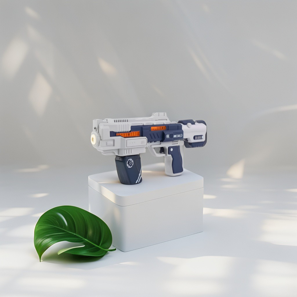 Cool Sci-Fi Design LED Light-Up Bubble Gun Toy - Fun Automatic Bubble Blower for Parties NX15649