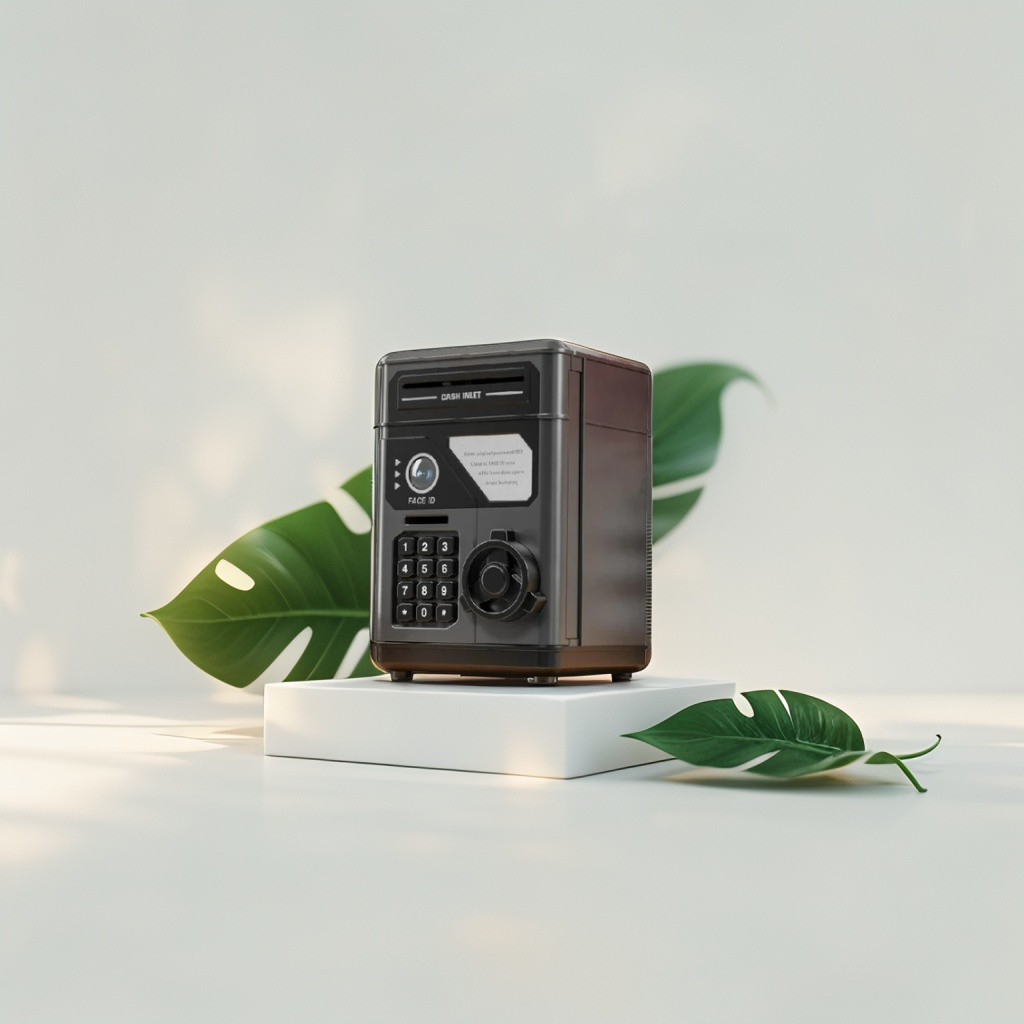 Black - CashMate – Kids’ Piggy Bank ATM Box for Coin & Cash Savings with Fun Entrance NX15688.