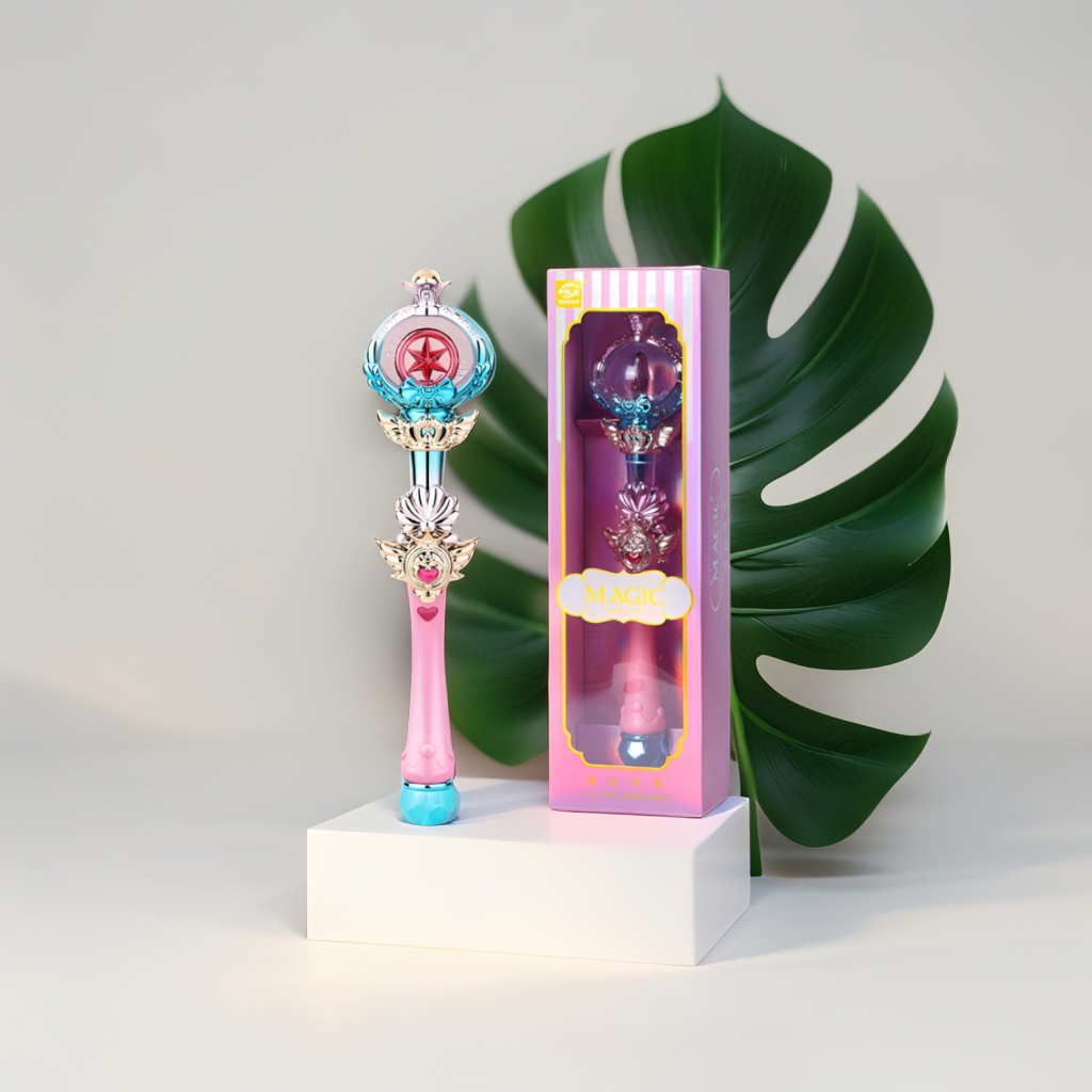 Magical Girl Star Wand Toy Prop - Pink and Blue Fantasy Scepter NX12323