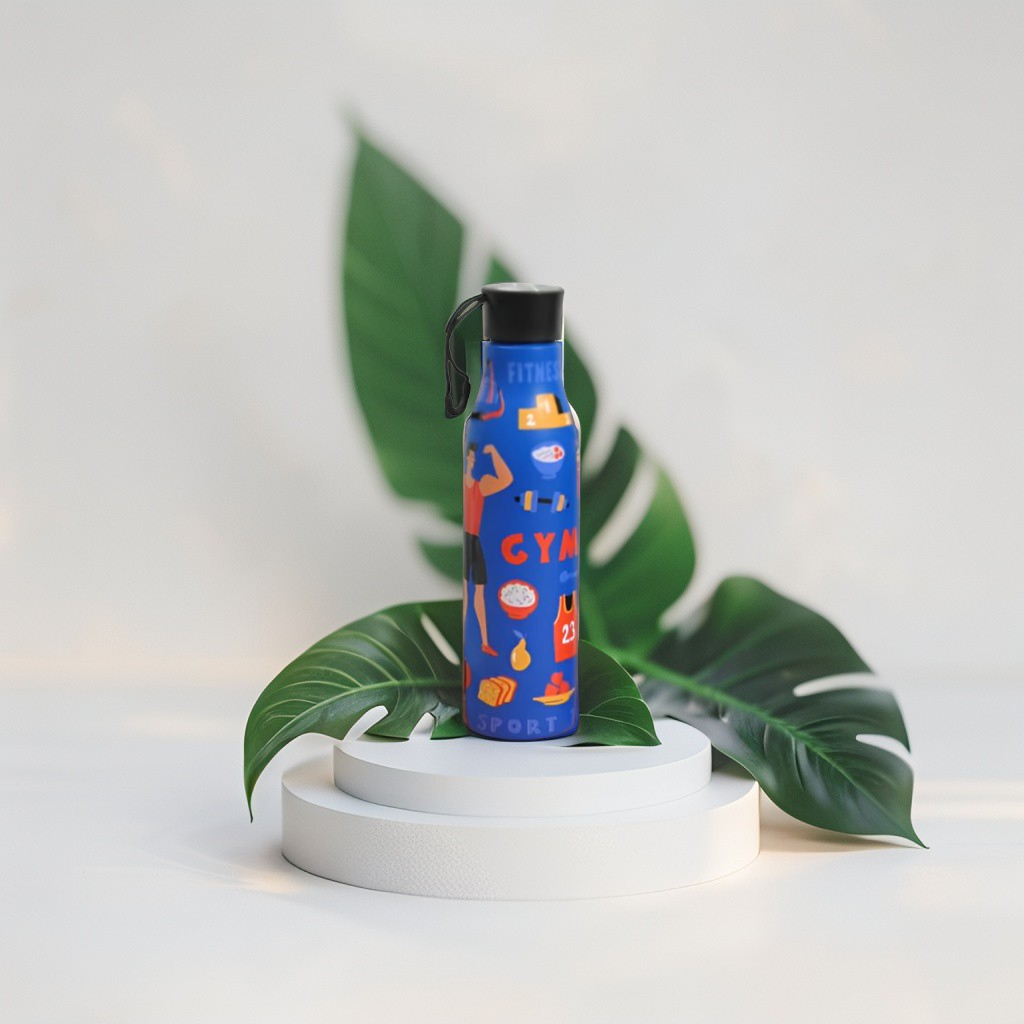 Stylish Graffiti Print Sports Water Bottle | Hydration for Gym, School & Activity  NOVGBT-8377