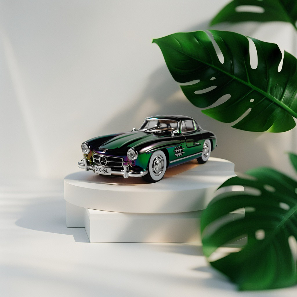 Mercedes-Benz 300SL – Green Diecast Alloy Metal Model Toy - Scale 1:24 Vintage Car LMI15633