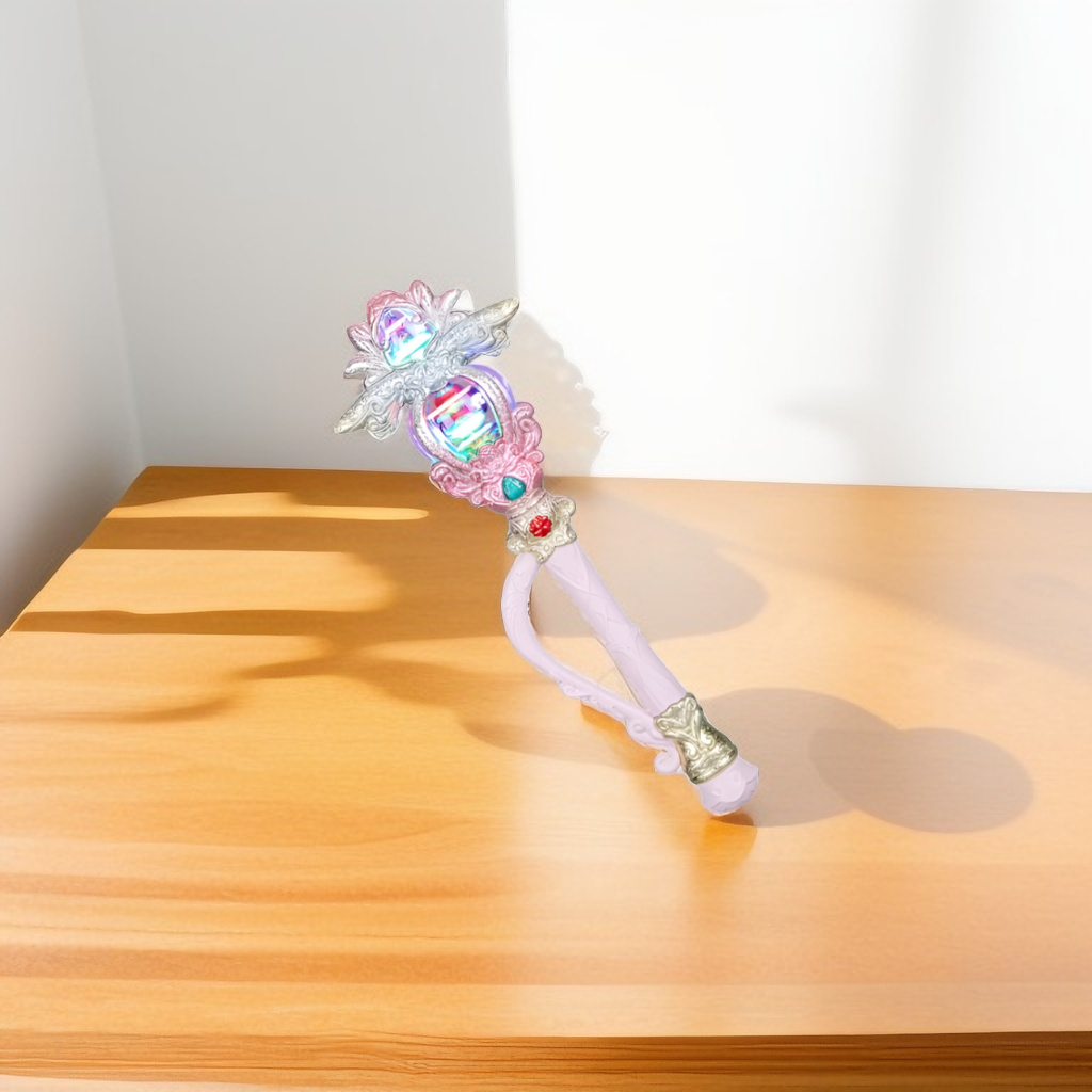 Pink - Magical Fairy Godmother Scepter Wand for Kids - Pretend Play Dress-Up Toy with Lights and Sound NX15353