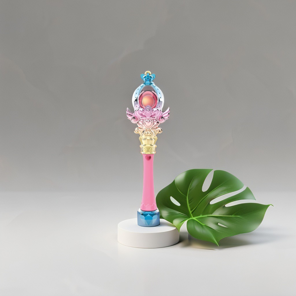 Magical Girl Princess Wand Toy - Light-Up Bubble Blower for Kids' Dress Up & Cosplay NX15706