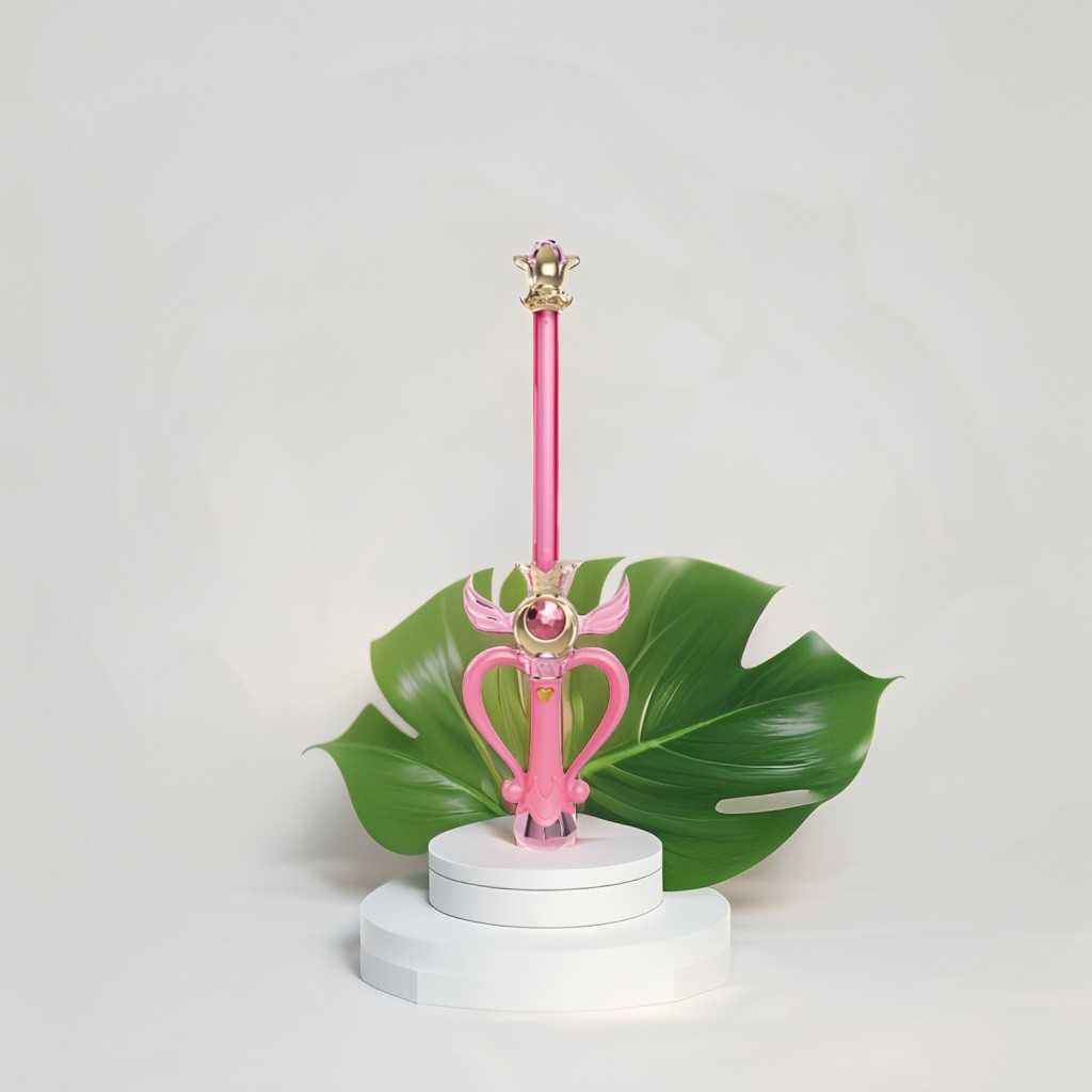 Sailor Moon Eternal Tiare & Moon Power Tiare Replica Pink Gold Scepter Cosplay Prop NX15693