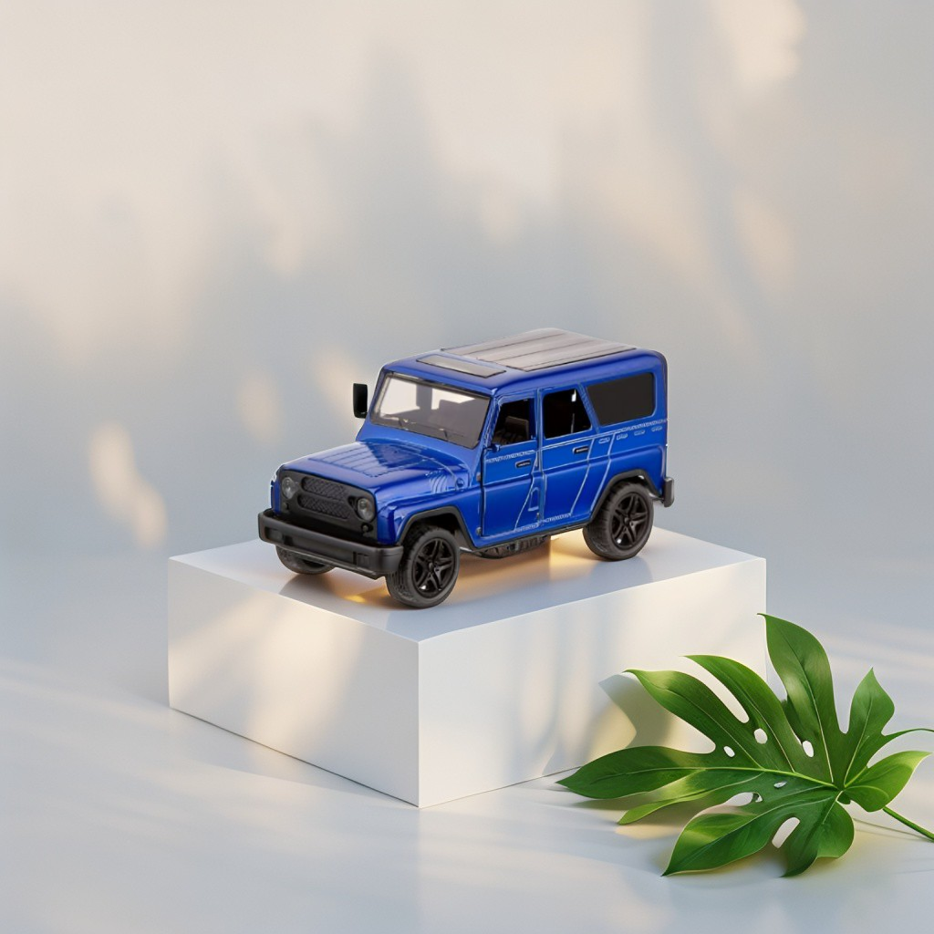 Blue - YA3 Hunter – Metal Die-Cast Jeep Pull-Back Car for Kids & Collectors | Russian Military-Style Off-Road Model Vehicle Scale 1:36 LMI15191.