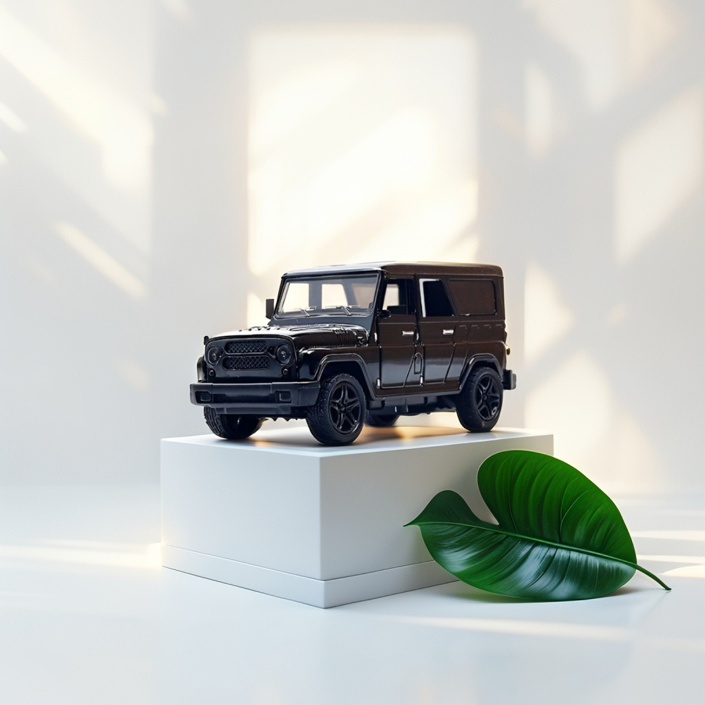 Black - YA3 Hunter – Metal Die-Cast Jeep Pull-Back Car for Kids & Collectors | Russian Military-Style Off-Road Model Vehicle Scale 1:36 LMI15191.