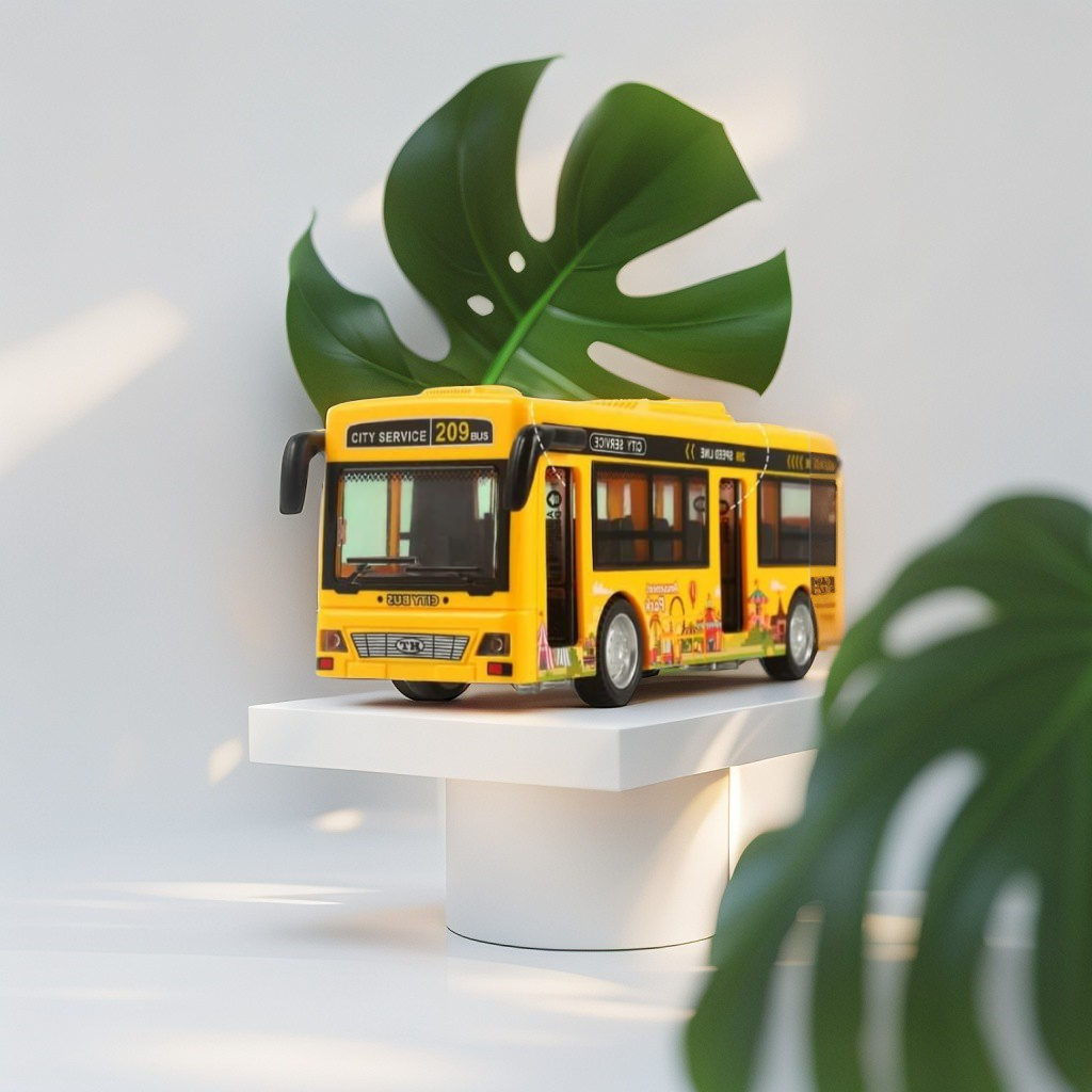 CityRide – Pull-Back City Service Bus Toy for Kids | Flashing Lights, Fun Music & Realistic Design.