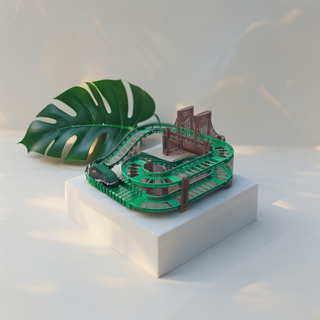 DinoTrack – Dinosaur Racing Track Playset for Kids | Interactive Electric Car Toy with Loops & Adventure Tracks LMI13330.