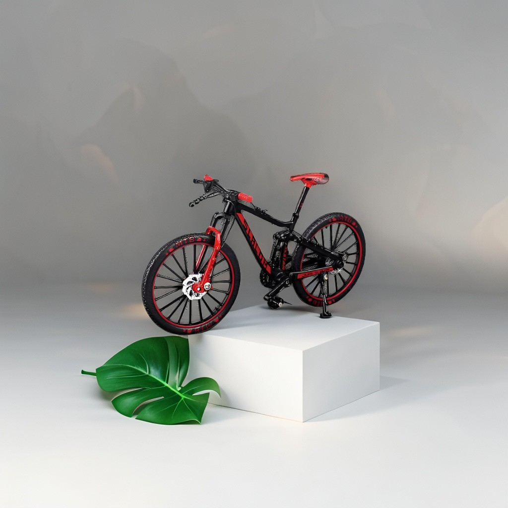 CycloCraft Mini Showpiece Mountain Bike – Alloy Bicycle Decoration for Cycling Lovers & Bike Racers Red LMI14927.