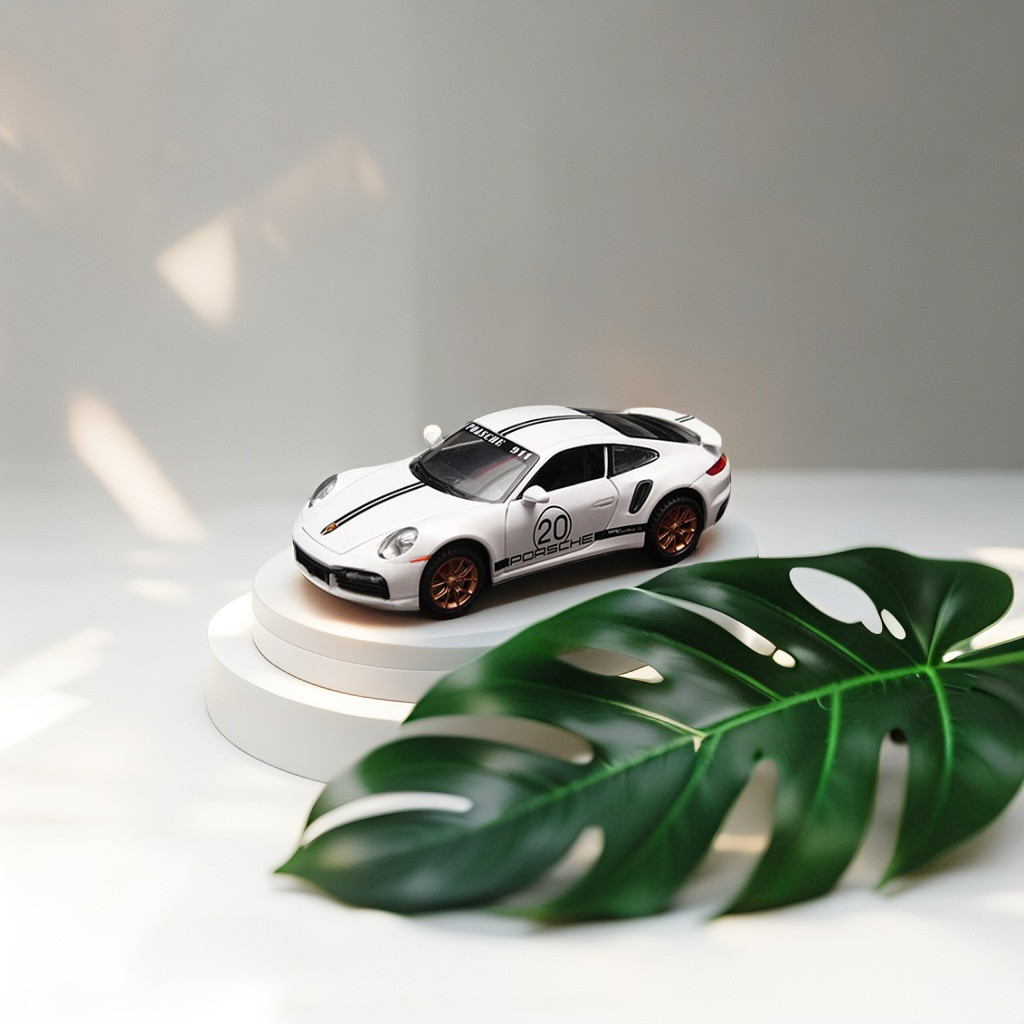 White - Porsche 911 Turbo S Model Metal Diecast Scale 1:24 LMI13754.