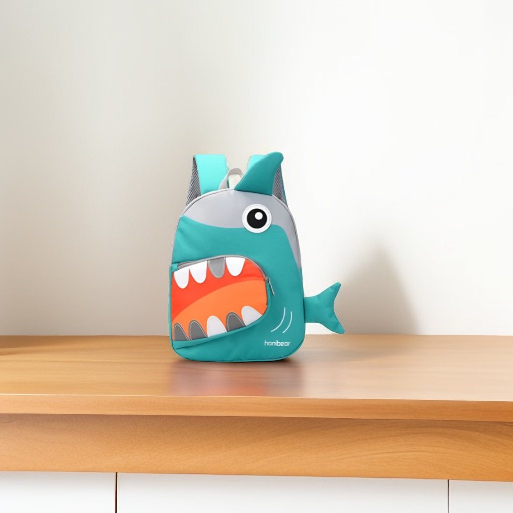 SharkySnap – Shark Shaped Fancy Backpack for Kids | Spacious & Durable School Bag | Comfortable Straps for Outdoor Fun & Gifting NOVGBT2488.