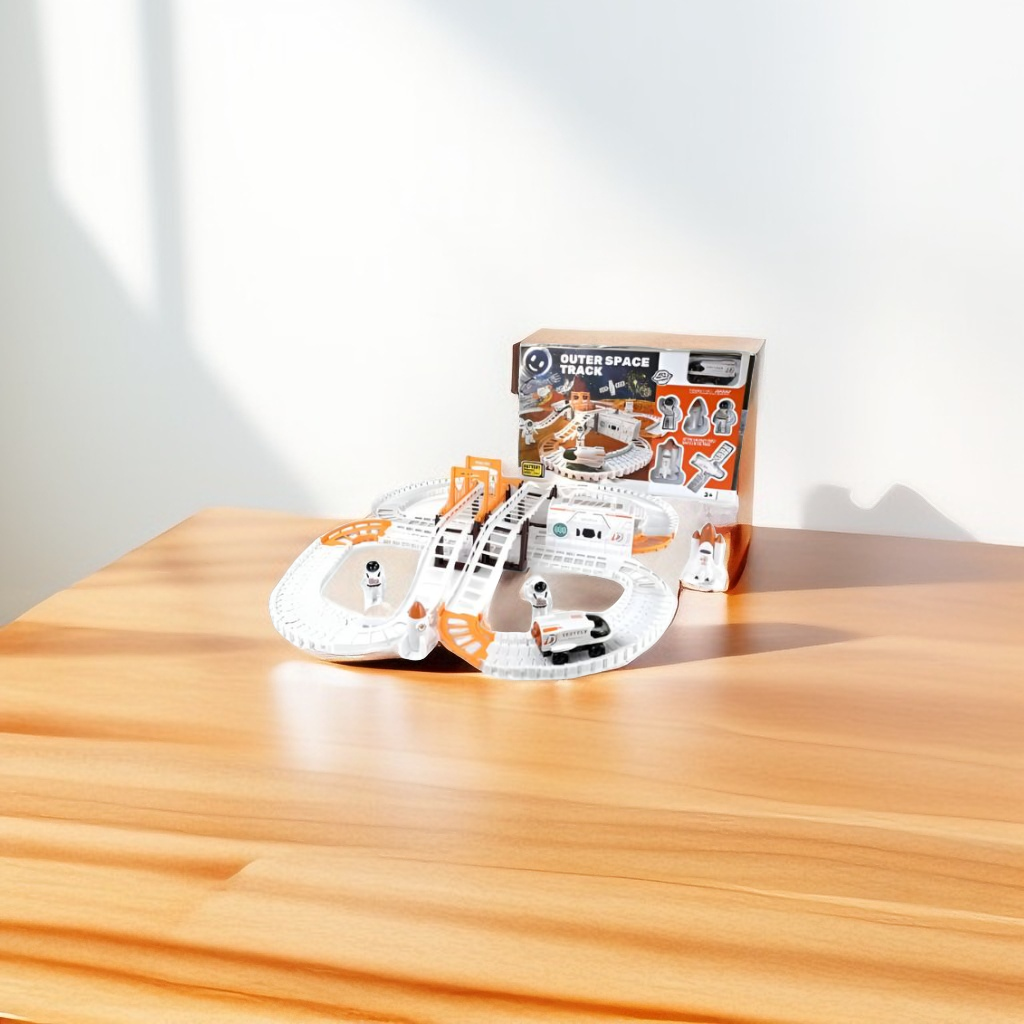 OuterSpace Track – 38-Piece DIY Slot Car Set for Kids | Space Railway Toy by Star Impex LMI12349.