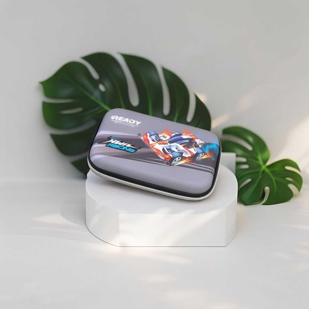 Grey - TurboVroom – Sports Car Blister Pouch for Kids | Single Chain Pencil Case | Stylish & Speedy Stationery Bag NOV8792.