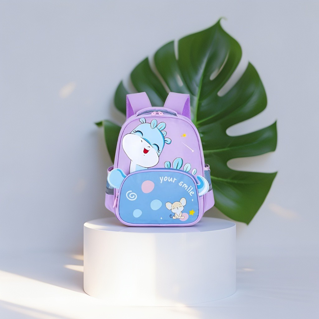 Lavender - RexiPack – Cute Dinosaur Print Bag for Kids | Waterproof School Backpack | Large Capacity & Fun Design NOVGBT2487.