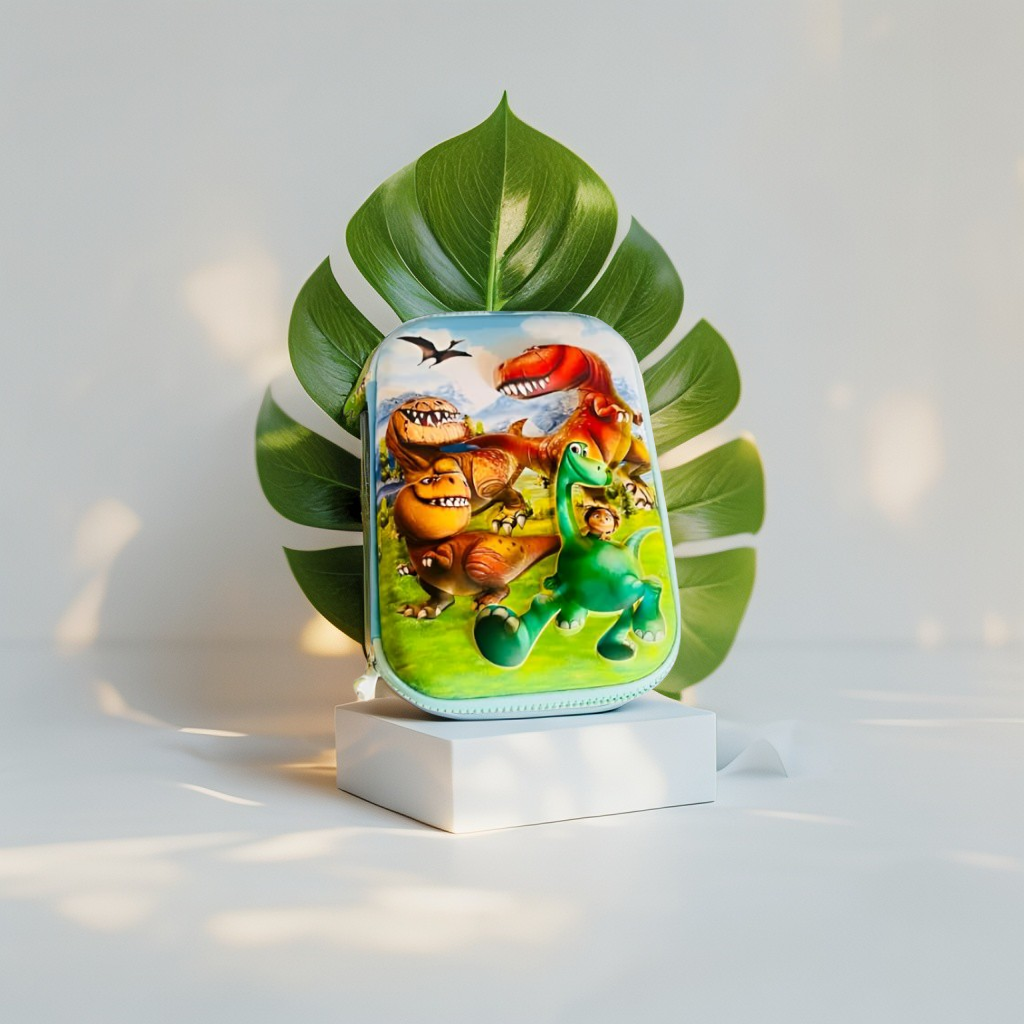 DinoBuddy – Good Dinosaur Pouch for Kids | Single Chain Pencil Case | Cute & Durable Stationery Bag NOV7504.