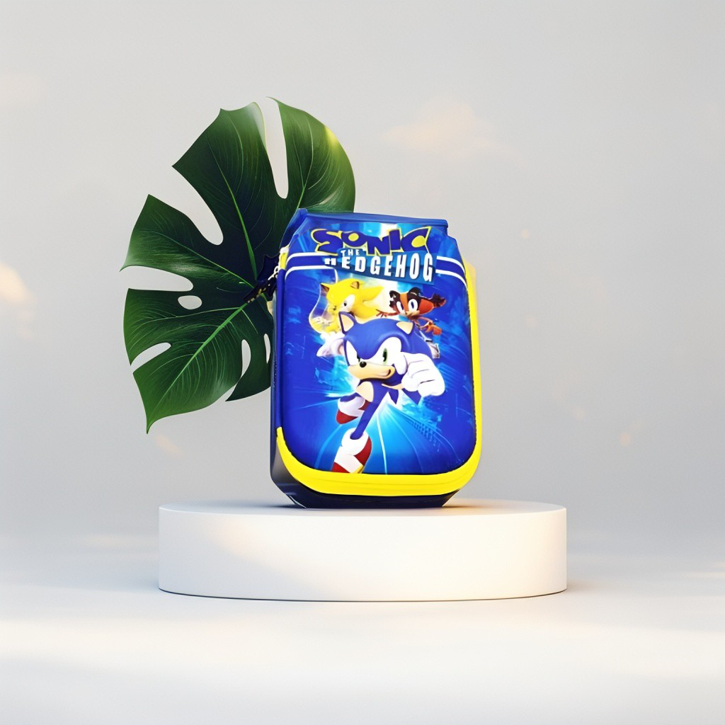 SpeedBoom – 3D Sonic Runner Pouch for Kids | Single Chain Pencil Case | Fun & Fast Cartoon Stationery Bag NOV7500.