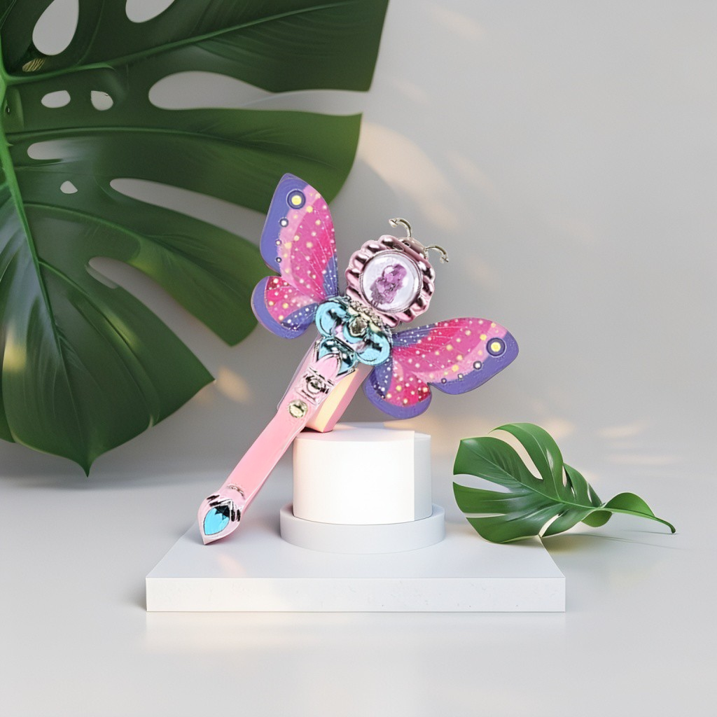 Pink - Magical Fairy Wand Toy for Girls with Light and Sound - Princess Dress Up Accessory NX12392