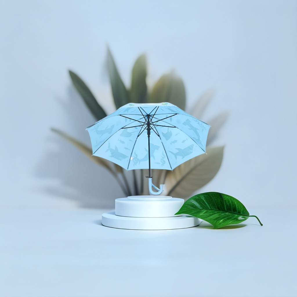 AquaTails - Shark & Water Animals Print Kids Umbrella - 50cm Fun & Waterproof Rain Cover NOV9853.