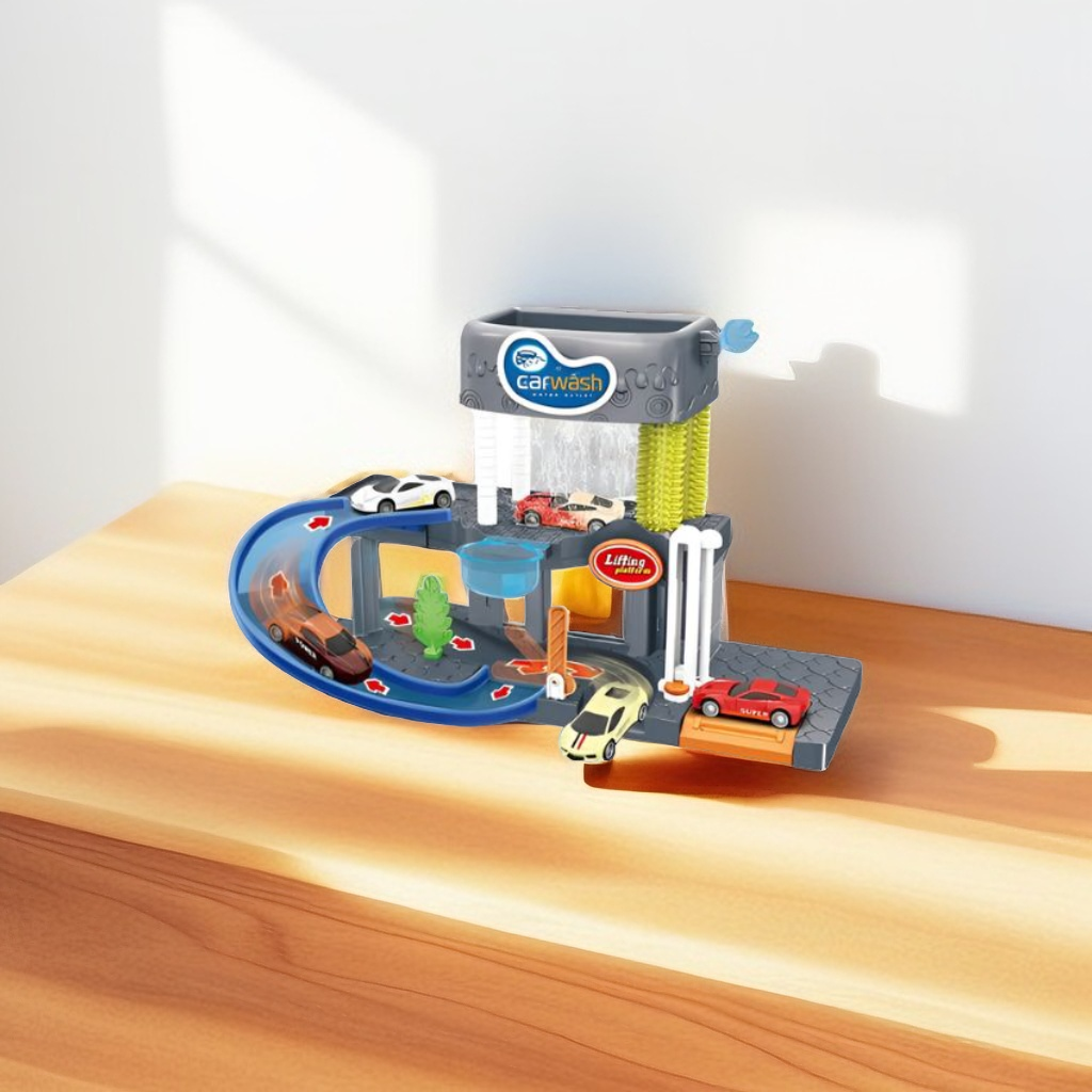 Car Wash Playset – Color Changing Car Wash Toy with Track, Lights & Sounds | Interactive Parking Garage Toy for Kids | Best Gift for Boys & Girls LMI-10A-2.