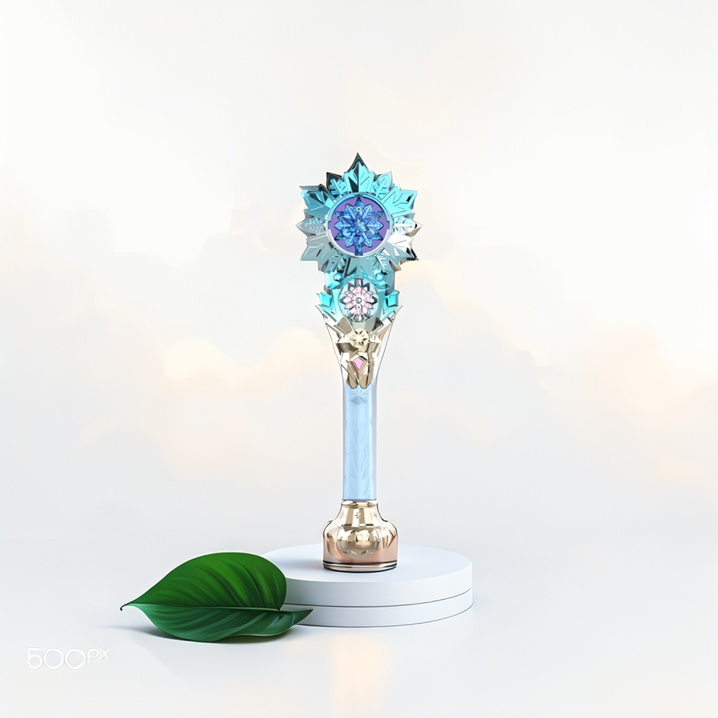 Magical Blue & Crystal Flower Wand - Fantasy Cosplay Prop NX15691