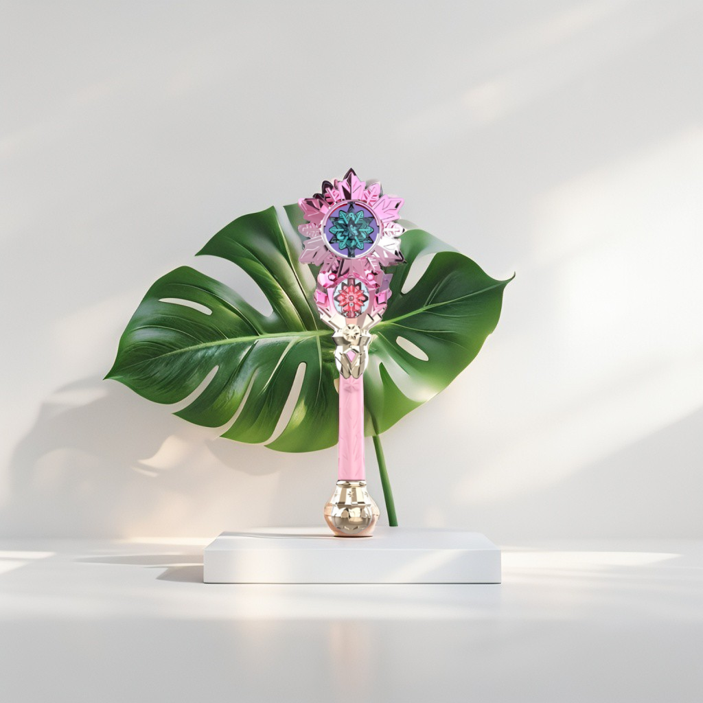 Magical Pink & Crystal Flower Wand - Fantasy Cosplay Prop NX15691
