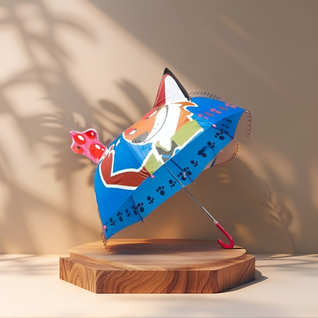 Foxella - 47cm Fox Umbrella for Kids | Cute & Durable Umbrellas for Rainy Season Fun NOV6221.