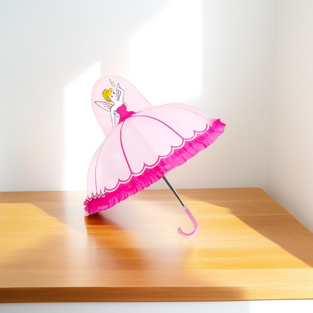 Princess Umbrella for Kids - Magical Design with Princess Doll on Top | Cute, Lightweight & Waterproof Rain Cover NOV6219.