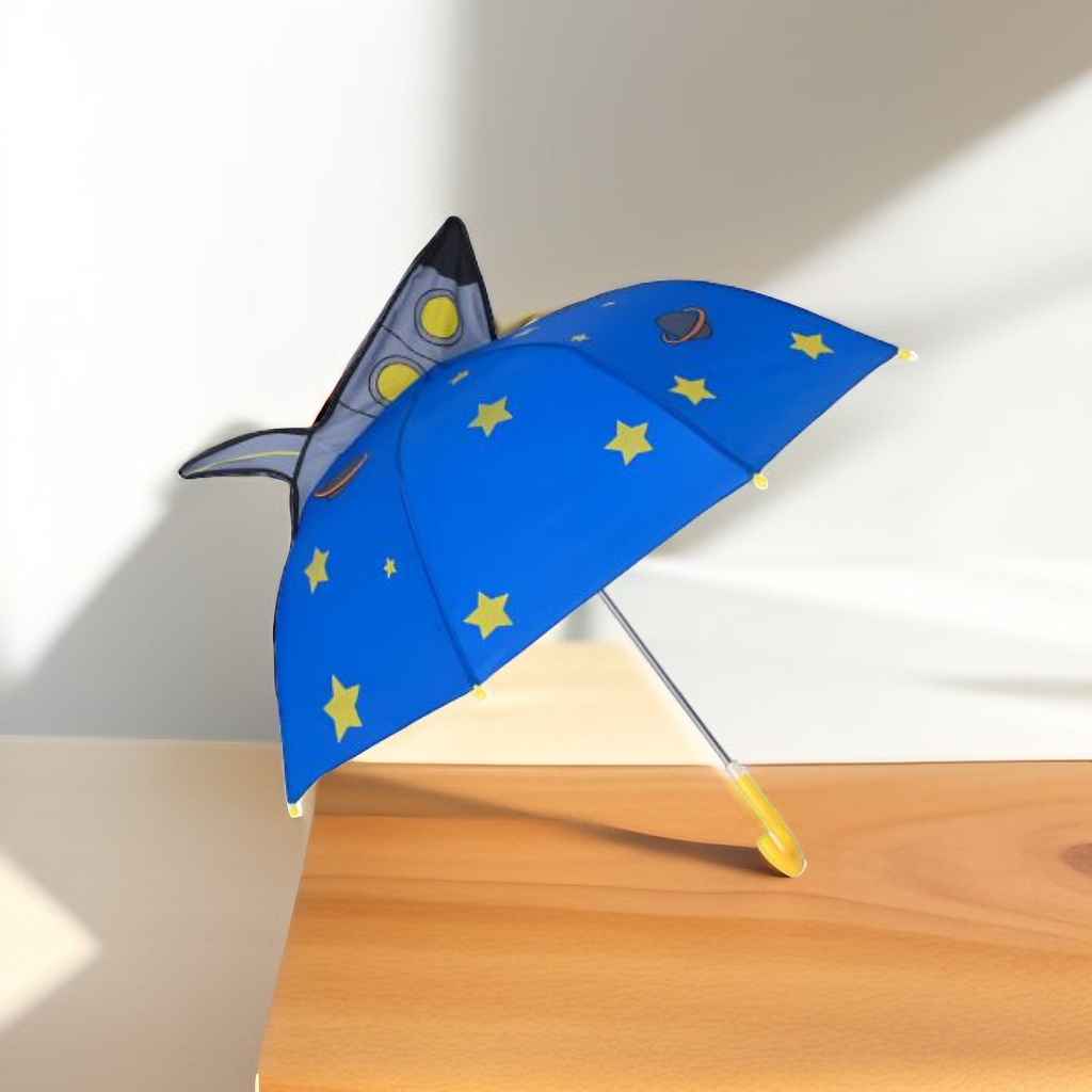 AstroRocket Kids Umbrella - Fun Space, Rocket & Star Theme Rain Gear for Children NOV6219.