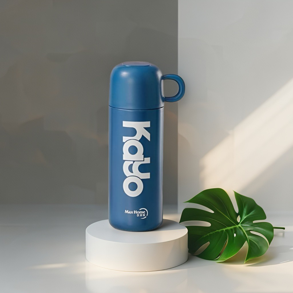 Blue - Thermosteel – 500ml Stainless Steel Thermos with Handle & Push Button Lid | Leak-Proof & Travel Friendly NOV8377.