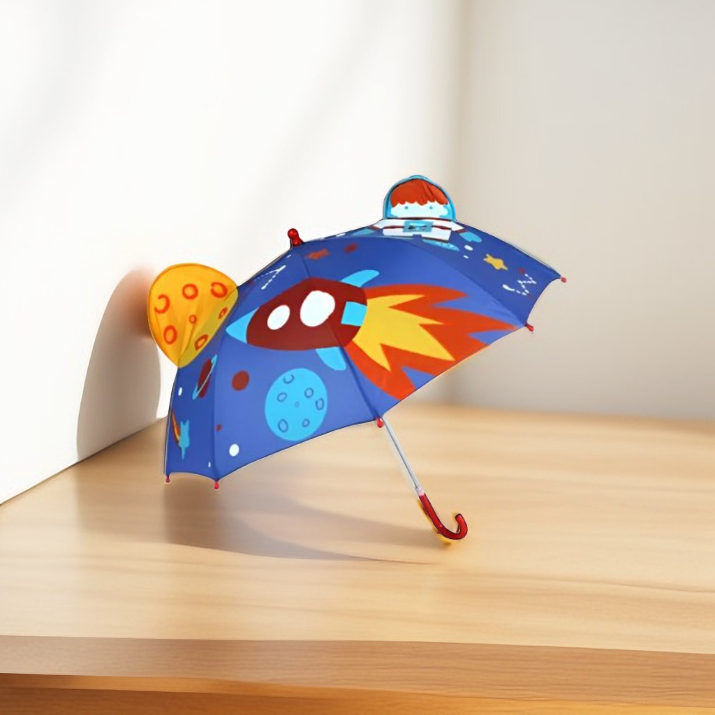 Rocket Umbrella for Kids – 47 cm Lightweight & Waterproof | Fun Space Theme for Toddlers & Children NOV6222.