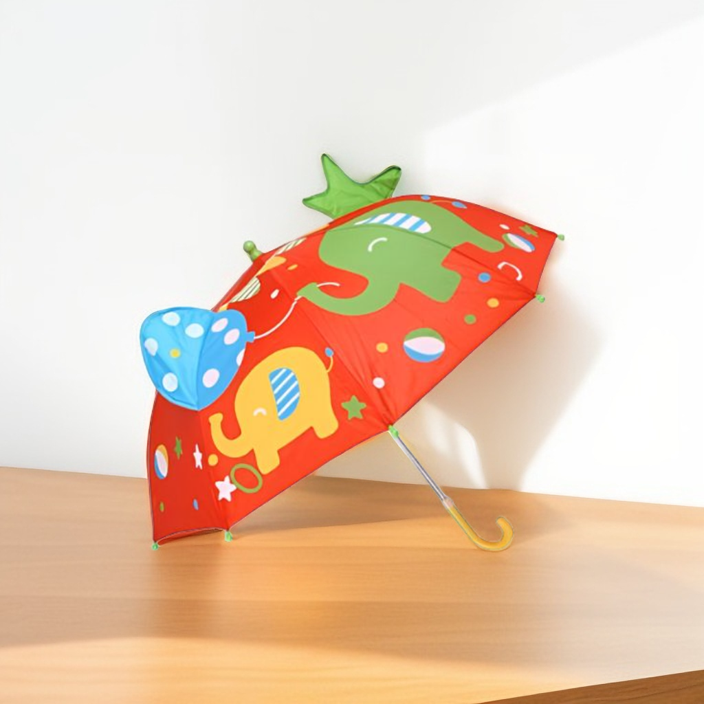 Cute Elephant Umbrella for Kids - 47 cm Lightweight & Waterproof | Fun Animal Design for Toddlers & Children NOV6222.