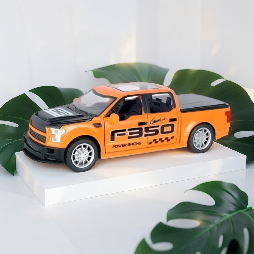 Orange - Power Racing Truck Toy – F350 Truck Model with Opening Doors | High-Detail Collectible Toy for Kids & Enthusiasts Scale 1:22 TZ-OS1412.