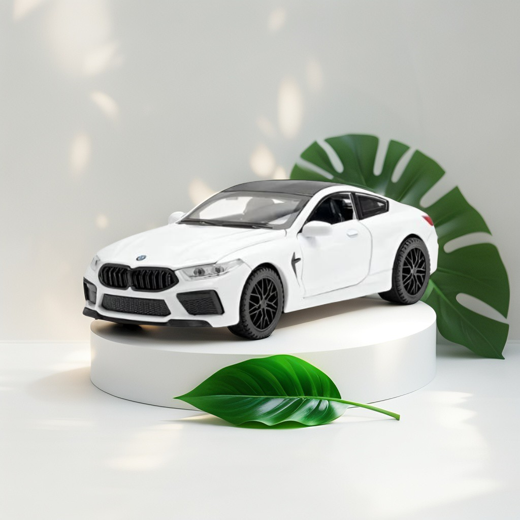 White - BMW M8 Diecast Car – Fun, Durable & Realistic Metal Toy Vehicle for Boys and Girls – Premium Miniature Car Model Scale 1:32 TZ-OS1564.