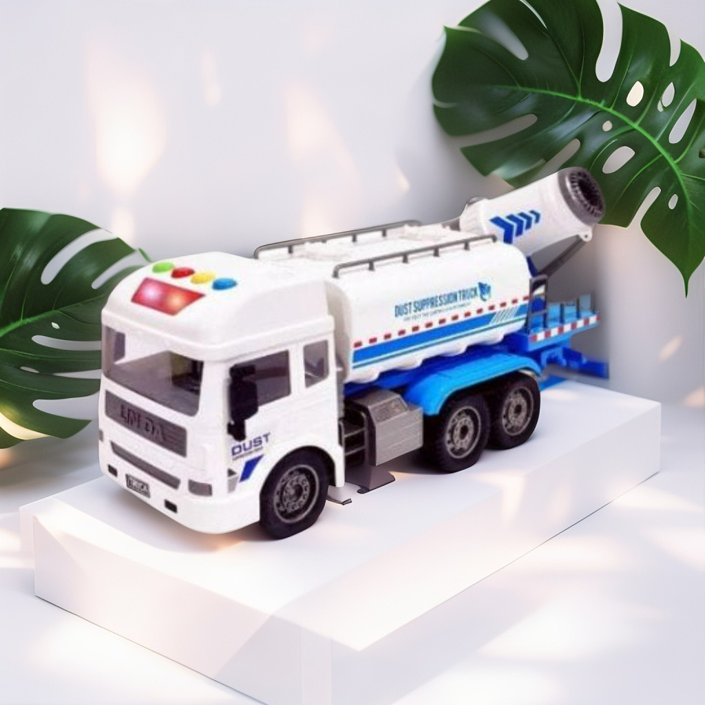 FunBlast City Cleaner Spray Tanker Truck Toy for Kids – Water Spraying Friction-Powered Toy Truck with Lights & Sounds LMI13475