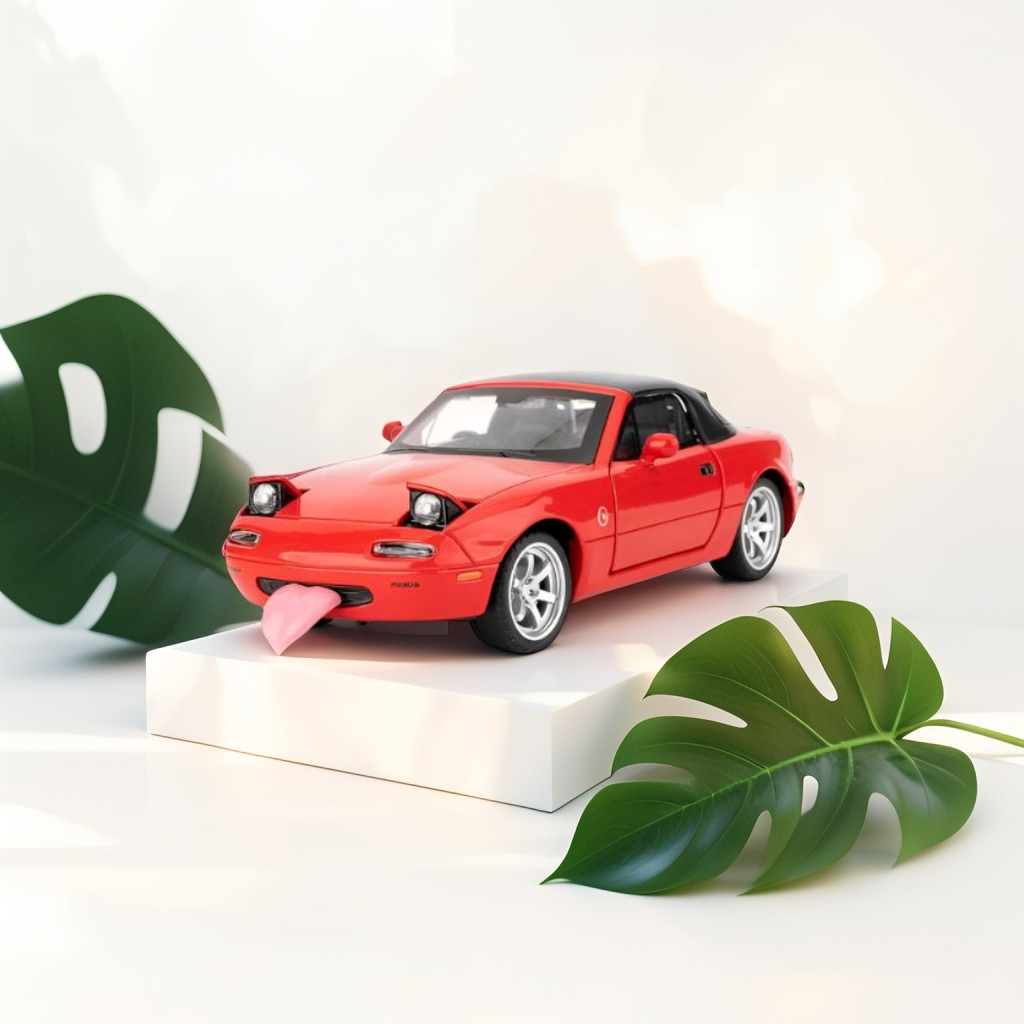 Red - Mazda Miata MX-5 Diecast Car – 1:32 Alloy Model Toy with Pull Back Action, Openable Doors, Realistic Design – Collectible Gift for Kids & Adults TZ-OS1560.