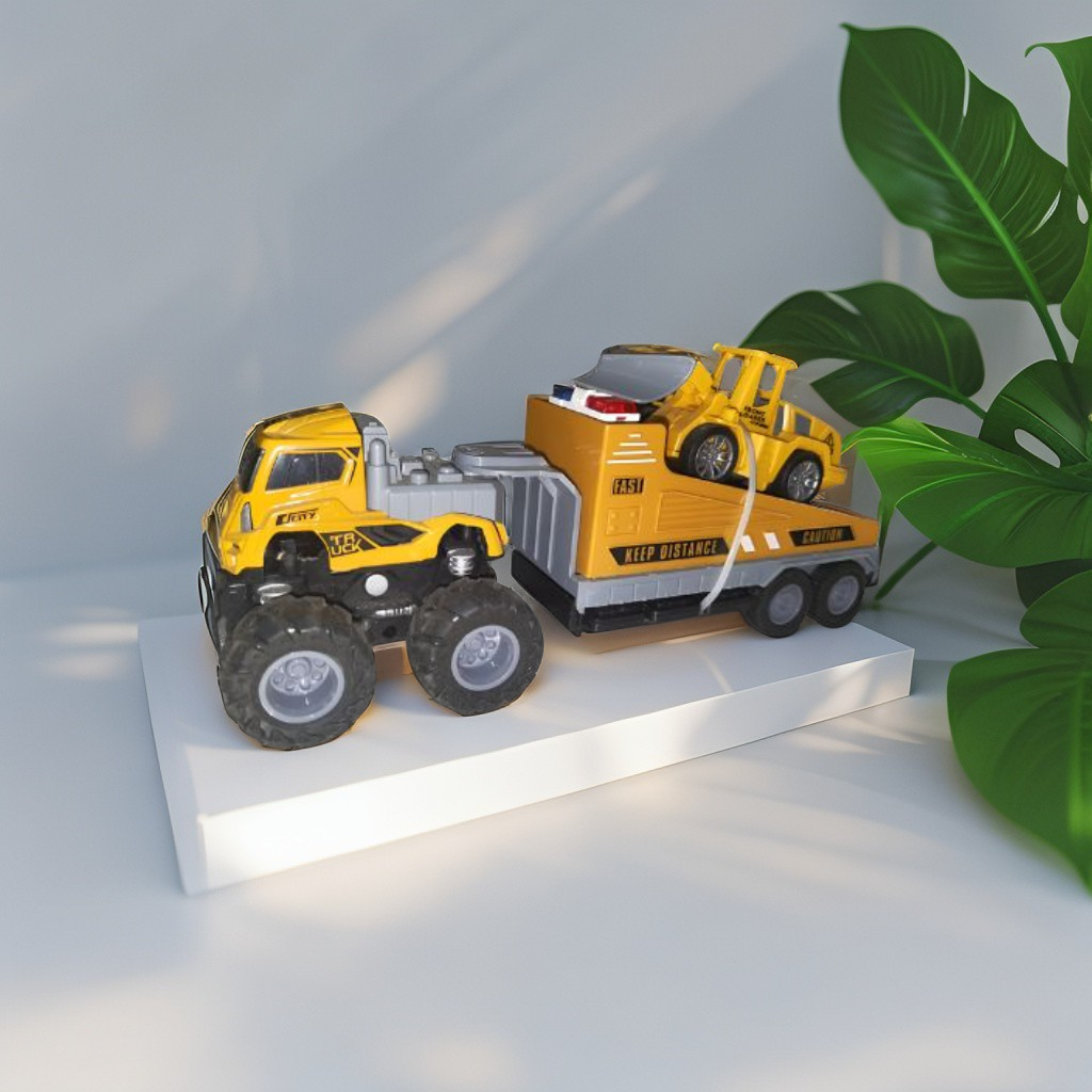 Construction Hauler – Friction Powered Construction Vehicle with Trailer for Kids NX12533.