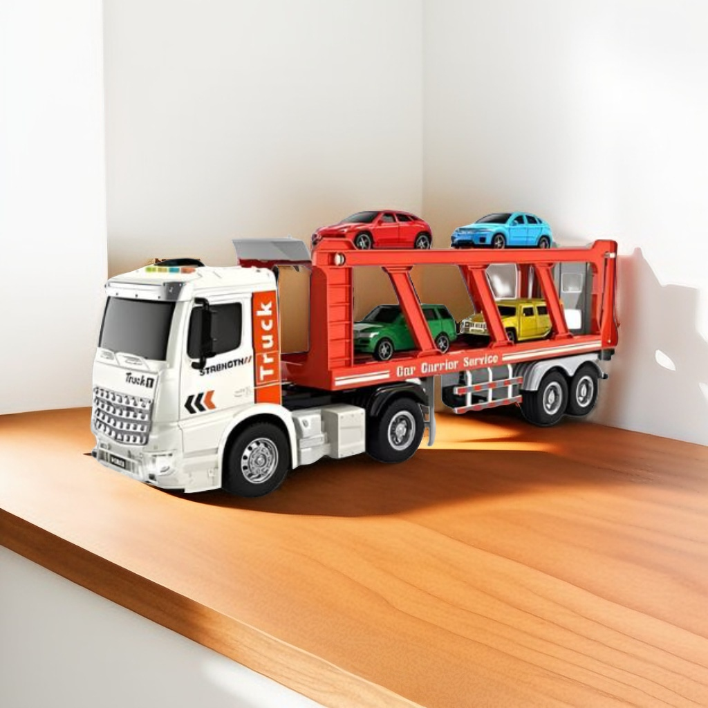 Bilayer Double Transportation Truck – 2-in-1 Carrier Car Toy for Kids | Sturdy & Fun Vehicle Playset LMI8193.