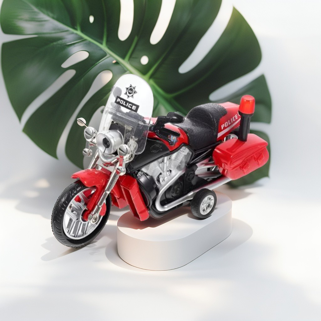 Friction Speed Police Diecast Bike Model 555 - Red (S)