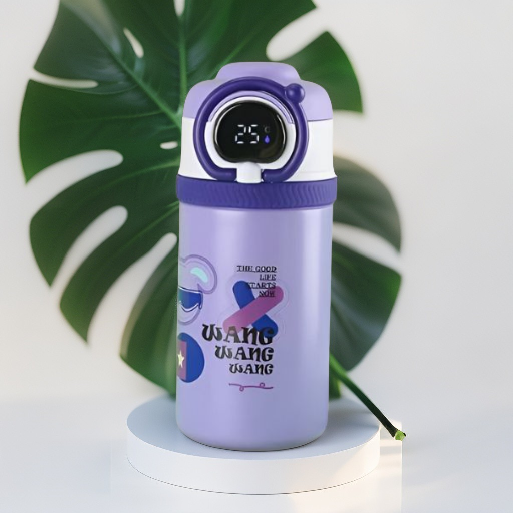 HydroMate Stainless Steel Water Bottle 550ml – Smart Temperature Display, Push Sipper Lid, Leakproof & Travel-Friendly NOV7252.