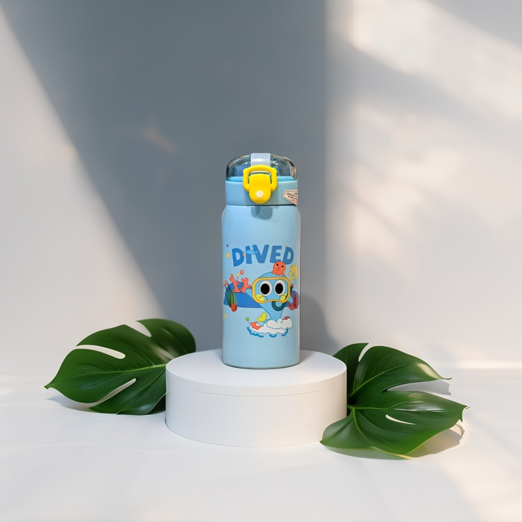 Milo 500ml Stainless Steel Kids Water Bottle – Cute Print, Leak-Proof & BPA-Free NOV11551.