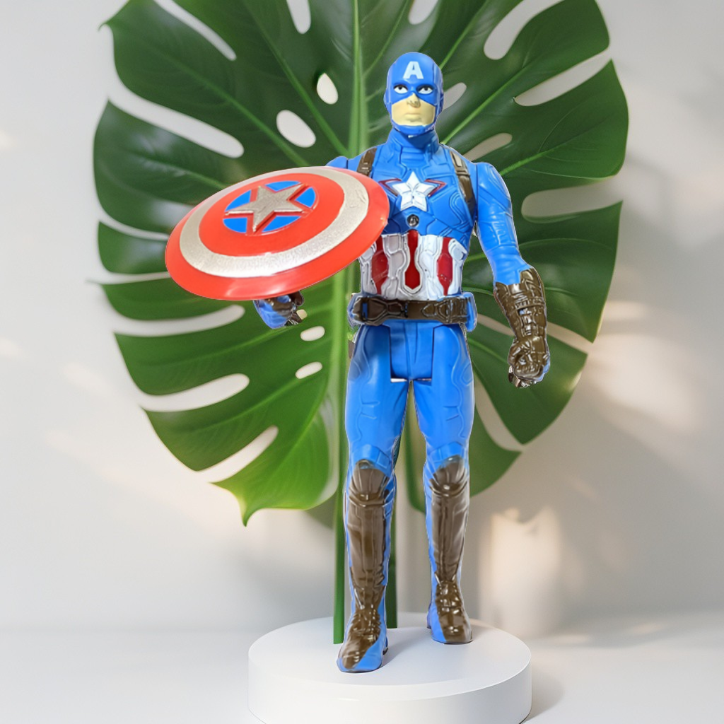 Giant Captain America Action Figure with Shield and Extra Head | Avengers Superhero Toy TV626