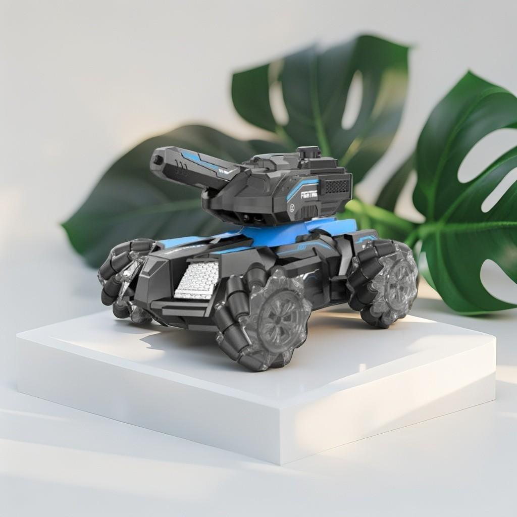 Army Amphibious RC Tank Toy – 360° Remote Control Vehicle Water Spray Shooting Kids.