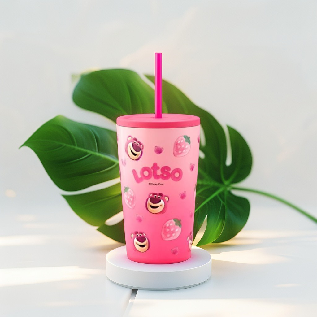 Lotso Disney Sipper Bottle for Kids with Straw – 500ml Cute & Leakproof Water Bottle for School & Travel NOV3550.