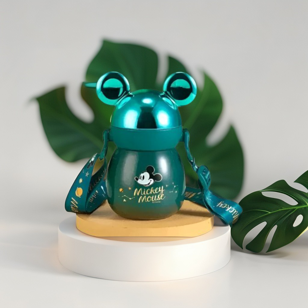 Green - Luxurious Disney Mickey Mouse Water Bottle – Premium Kids Sipper 500ml NOV3536.