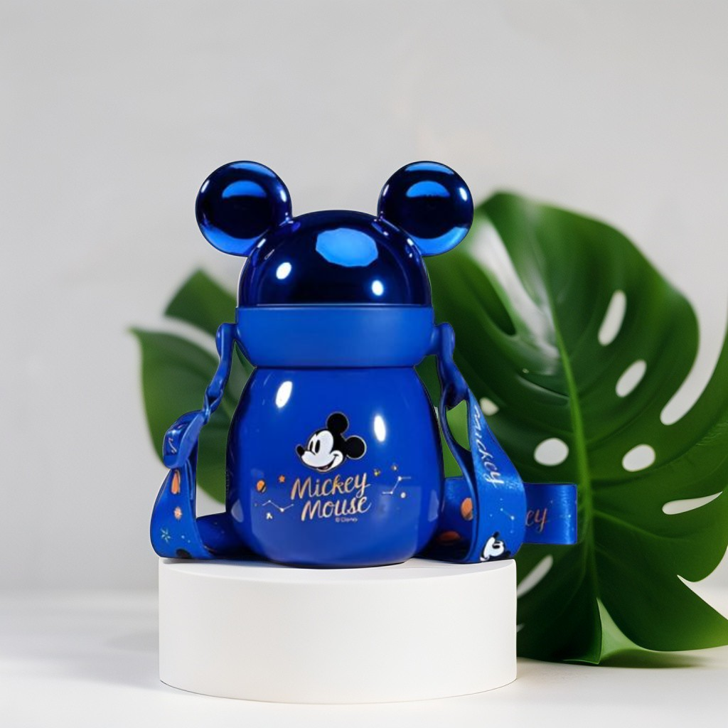 Blue - Luxurious Disney Mickey Mouse Water Bottle – Premium Kids Sipper 500ml NOV3536.