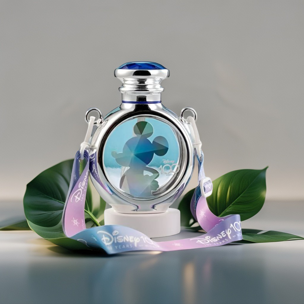 Mickey Mouse Diamond Plastic Water Bottle for Kids – 580ml, Neck Carry Strap, Leak-Proof & BPA-Free | Disney Character Bottle NOV7135.